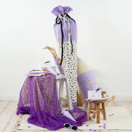 DIY Stoffe Inspiration - Schultüte - Leo - Lavendel - Stift - Kissen -Plott - Bastelvorlage