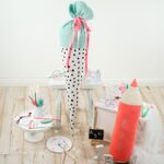 DIY Stoffe Inspiration - Schultüte - Punkte - Stift - Kissen - Plott -Bastelvorlage