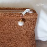 DIY Stoffe Inspiration - Kosmetiktasche Teddyfleece Plüsch Zimt