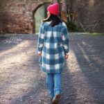 DIY Stoffe Outfit - Wollmix Mantelstoff Mittleres Jeansblau
