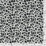 Popeline - dünner Baumwollstoff - Steingrau/weiß - schwarze Leotupfen