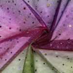 Tüllstoff – Regenbogen Konfettisterne