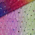 Tüllstoff – Regenbogen Konfettisterne