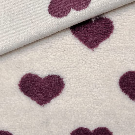 Teddyfleece - Antique Hearts - Cream