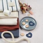 DIY Stoffe Mix - Kordel - Garn - Label - Knopf