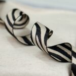 DIY Stoffmix - Gurtband – 38 mm – Zebramuster – Schwarz / Natur