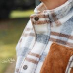 DIY Stoffe Outfit - Wollmix Mantelstoff Helles Natur - Teddyplüsch Zimt - Schraub Knopf Altgold