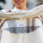 DIY Stoffe Outfit - Wollmix Mantelstoff Helles Natur - Label