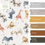 Farbkombi - French Terry Wildtiere Afrika Natur