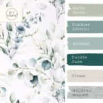 Farbkombi - Single Jersey Aquarell Eukalyptus Cremeweiss