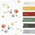 Farbkombi - Single Jersey Blätterregen Warmweiss