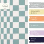 Farbkombi - Single Jersey Crazy Chessboard Staubweiss Dark Mint