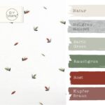 Farbkombi - Single Jersey Fliegende Blätter Warmweiss