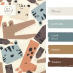 Farbkombi - Single Jersey Funky Animals Helles Natur