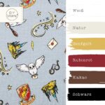 Farbkombi - Single Jersey Harry Potter Steingraublau