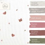 Farbkombi - Single Jersey Kleine Schmetterlinge Warmweiss