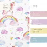 Farbkombi - Single Jersey Lovley Unicorn Weiss