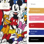 Farbkombi - Single Jersey Micky Maus Weiss