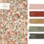 Farbkombi - Single Jersey Natur Blumen