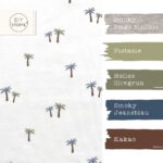 Farbkombi - Single Jersey Palmen Warmweiss