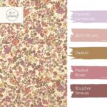 Farbkombi - Single Jersey Pastell Blumen Dunkles Natur