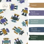 Farbkombi - Single Jersey Roboter Helles Natur