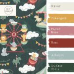 Farbkombi - Single Jersey Rummeltiere Dunkle Pinie