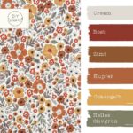 Farbkombi - Single Jersey Warm Colour Flowers Warmweiss