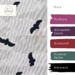 Farbkombi - Tüllstoff Fledermäuse Schwarz