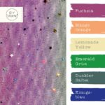 Farbkombi - Tüllstoff Regenbogen Konfettisterne