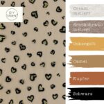 Farbkombi - Tüllstoff Leo Herzen Dunkles Beige