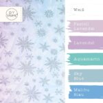 Farbkombi - Tüllstoff Multicolor Eisblau Silberglitzer Schneeflocken
