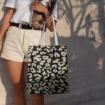 Leichter Canvas Großes Leomuster Schwarz