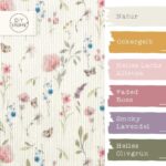 Farbkombi Rippenjersey Butterflies Flowers Helles Natur