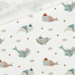 Single Jersey Matrosen Wale Wollweiss