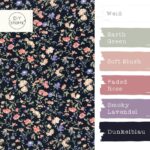 Farbkombi Viskose Sommerwiese Dunkelblau