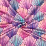 French Terry - Sommersweat - Multicolour Lavendel Muscheln