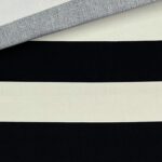 Leichter Canvas – Blockstreifen Dunkles Staubweiß/Schwarz