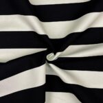 Leichter Canvas – Blockstreifen Dunkles Staubweiß/Schwarz