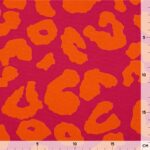 Leichter Canvas – Großes Leomuster – Dunkles Pink/Orange