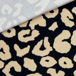 Leichter Canvas – Großes Leomuster – Schwarz/ Dunkler Sand