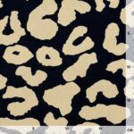 Leichter Canvas – Großes Leomuster – Schwarz/ Dunkler Sand