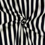 Leichter Canvas - Warmweiß/Schwarz - unregelmäßig gestreift