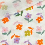 Musselin – Flower Power – Helles Natur