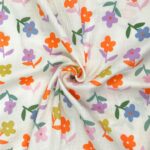 Musselin – Flower Power – Helles Natur