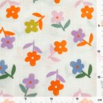 Musselin – Flower Power – Helles Natur