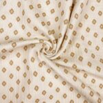 Musselin – kleine Rauten Camel – Helles Natur – ORGANIC