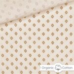 Musselin – kleine Rauten Camel – Helles Natur – ORGANIC