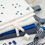 DIY Stoffmix - Label - Gurtband - Knopf -Garn - Reißverschluss -Patch