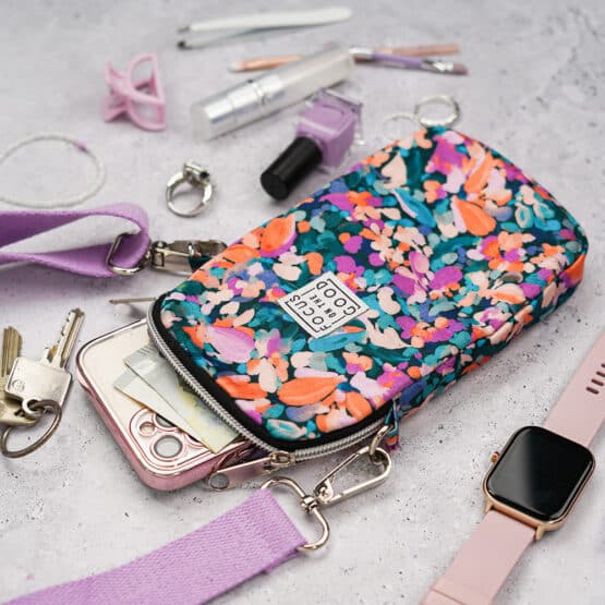 DIY Stoffe Inspiration - Handytasche Konfetti Blüten